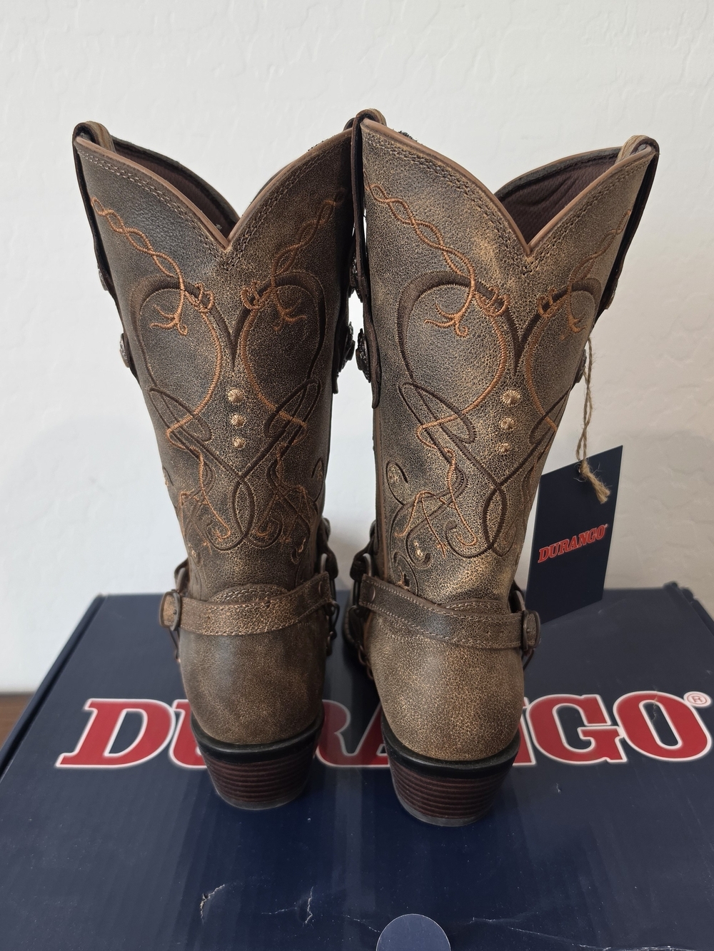 Durango Women's Leather Brown Embellished Western Boots Size 9 NIB - Picture 4 of 10